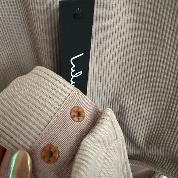 NWT Lulus You're The One That I Want Taupe Ribbed Tie-Strap Bodysuit - Picture 10 of 11